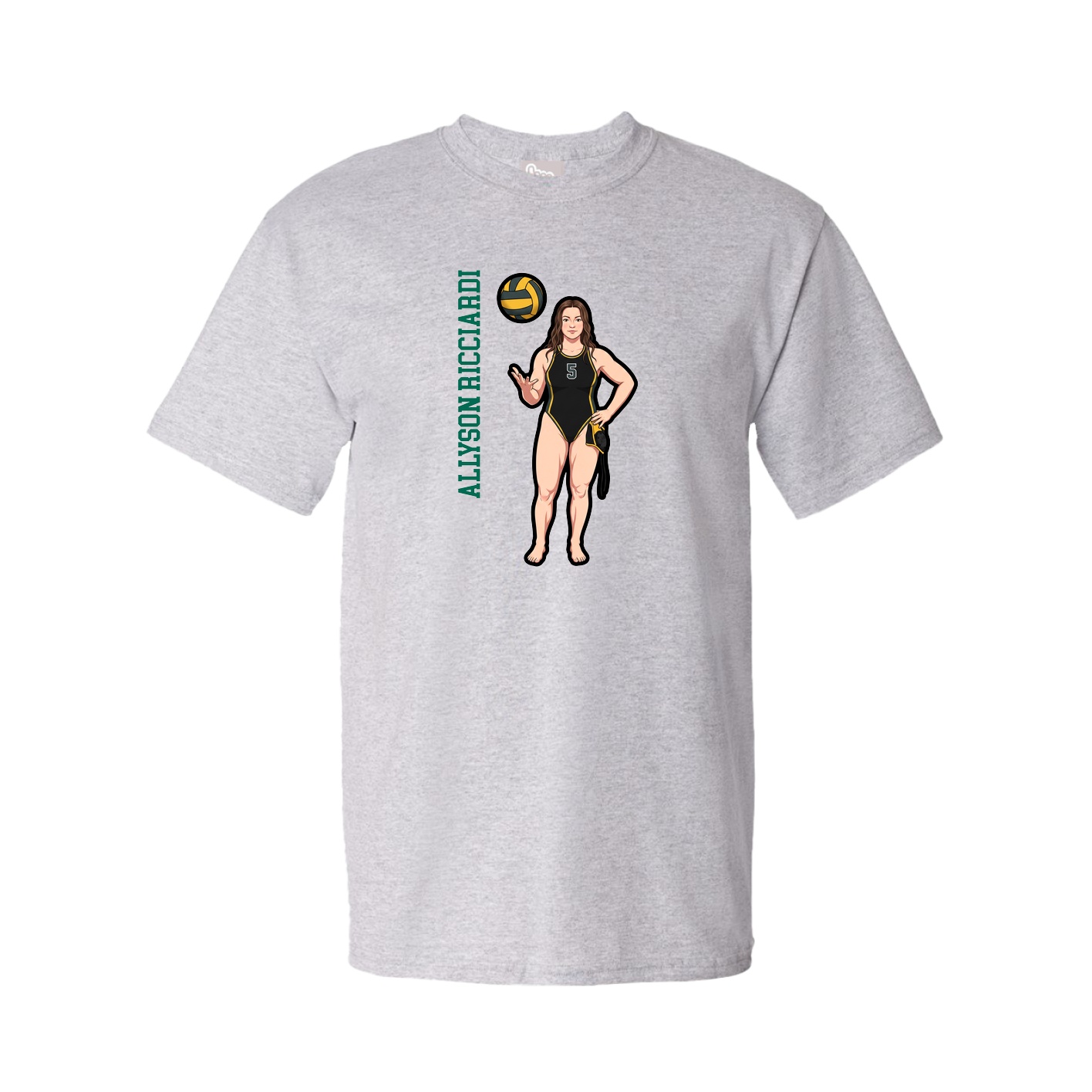 Tee — Name Vertical in Grey