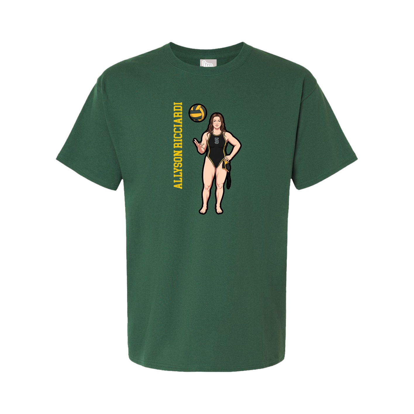 Youth Tee — Name Vertical in Green