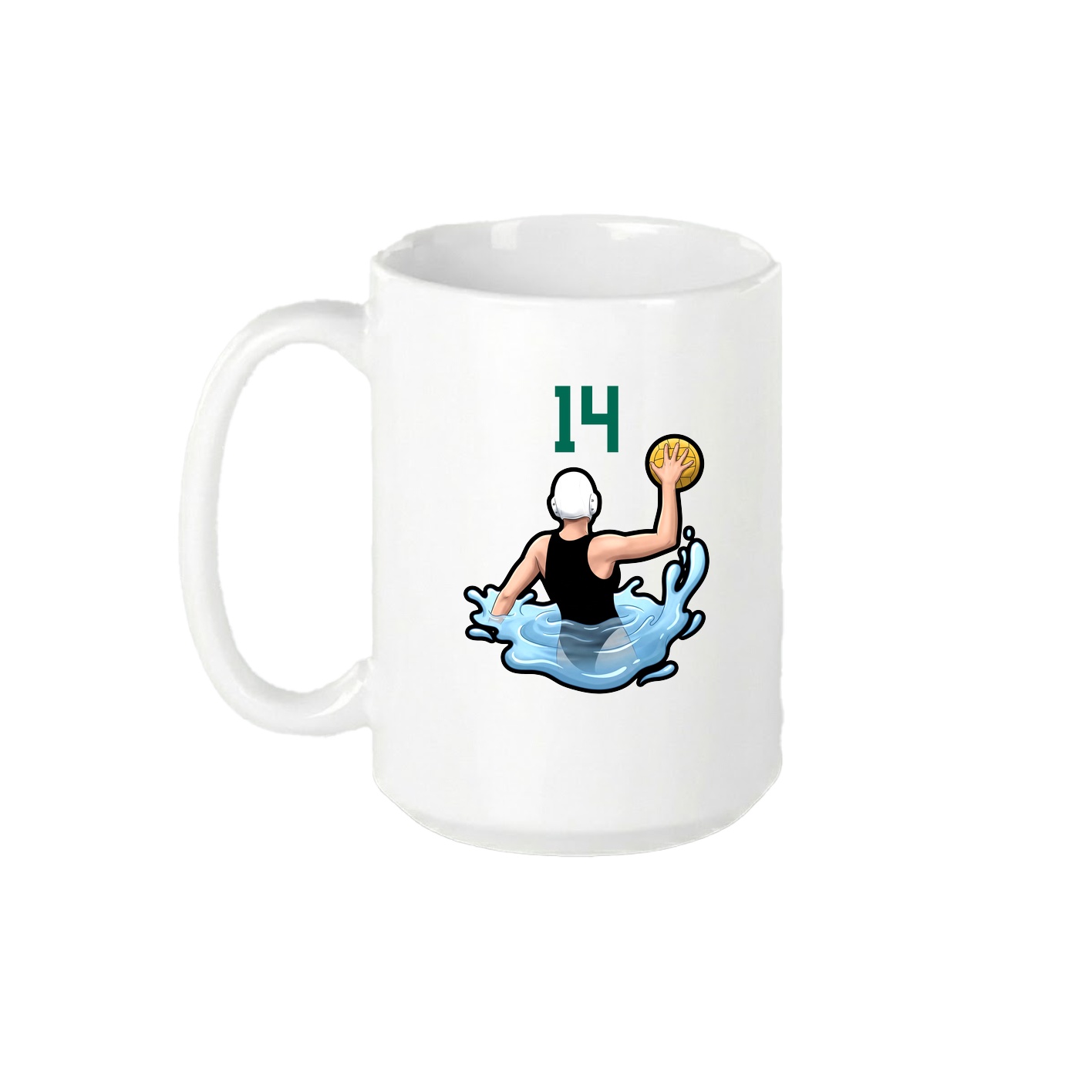 15oz Coffee Mug — Number Top in White
