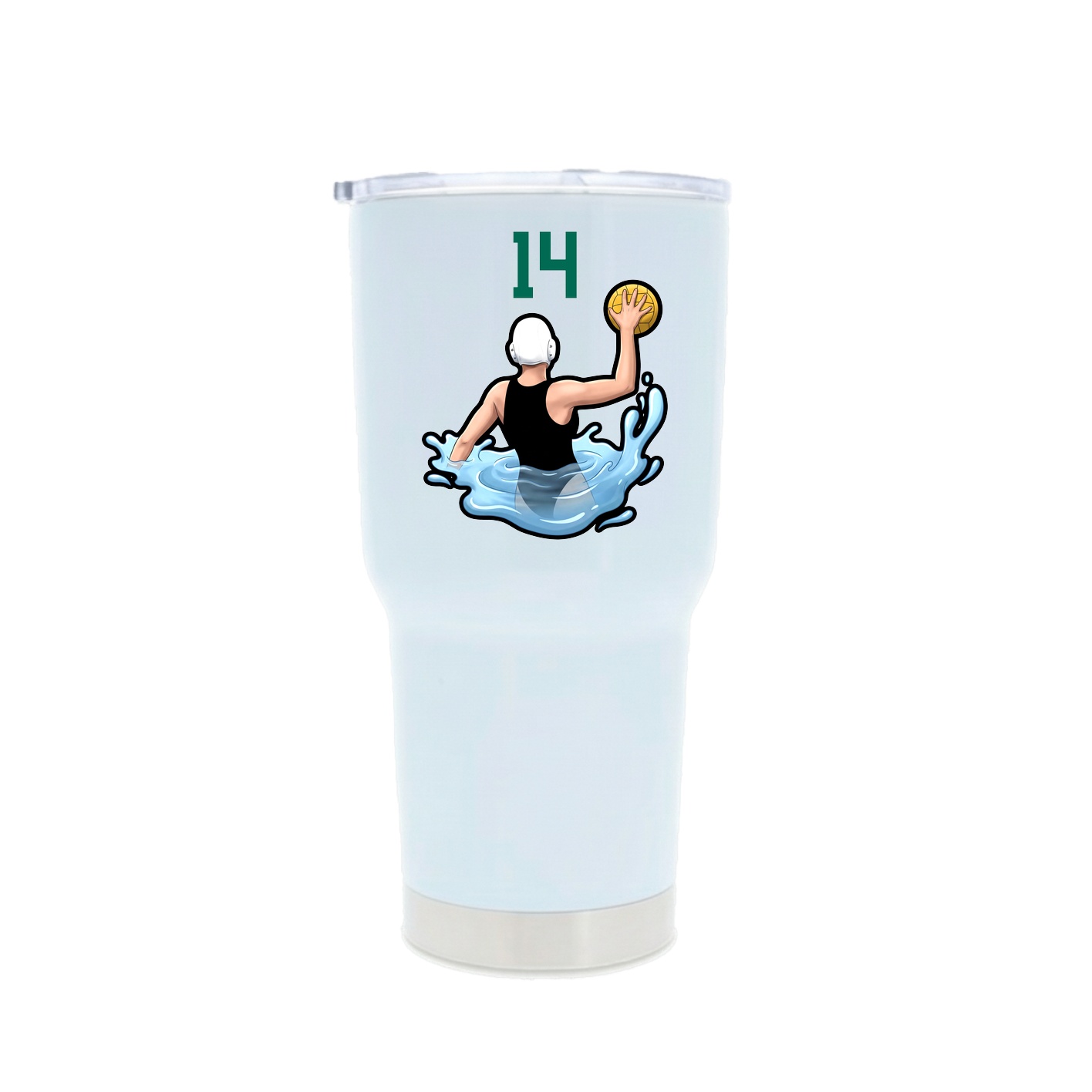 30oz Stainless Steel Tumbler — Number Top in White