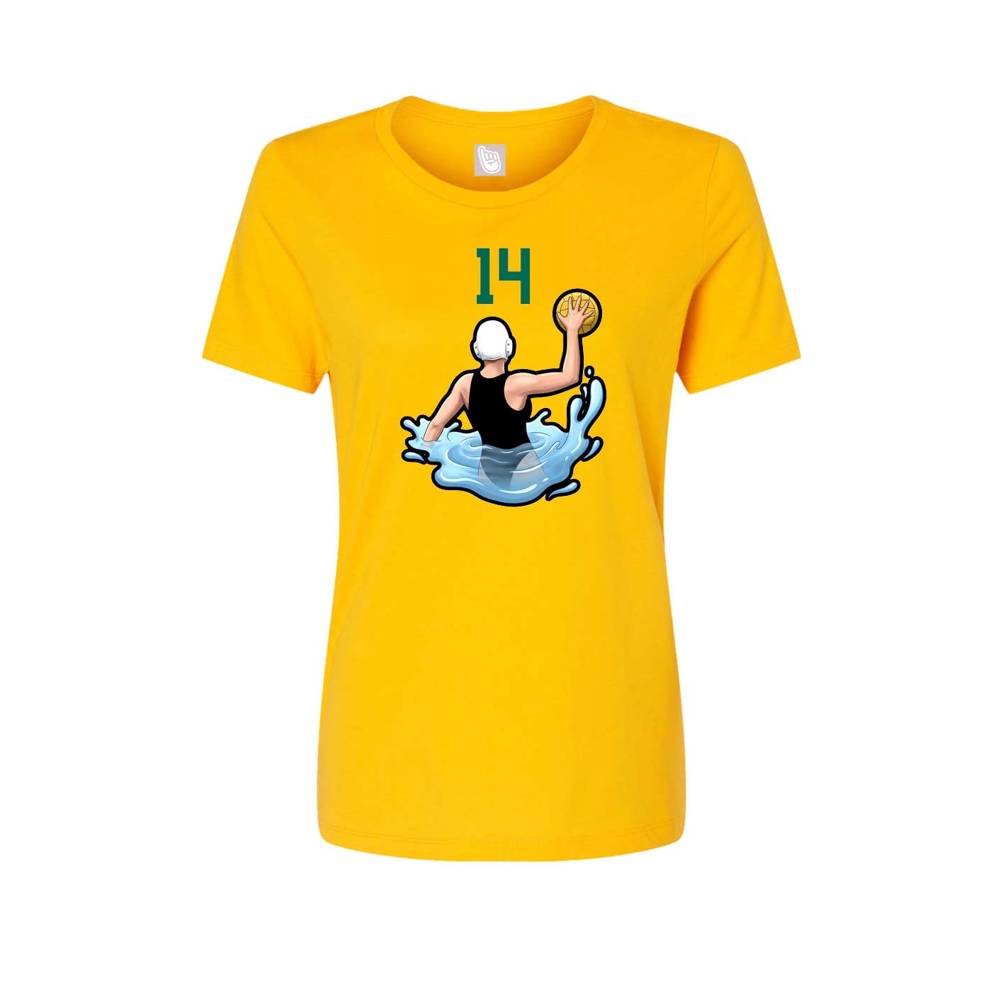 Fitted Women's Tee — Number Top in Gold