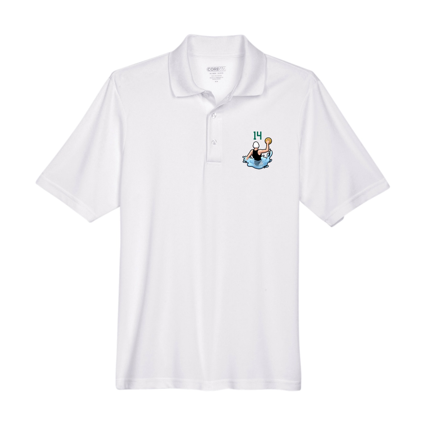 Performance Polo — Number Top in White