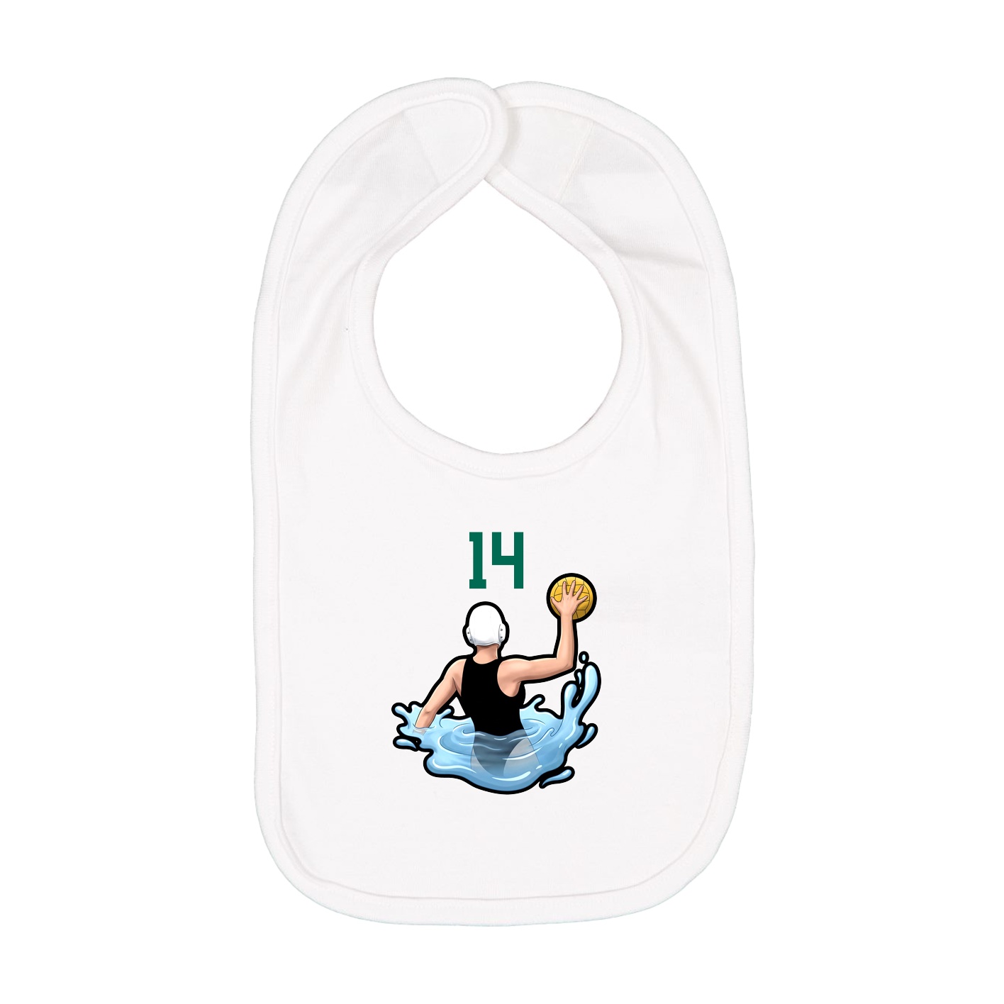 Infant Bib — Number Top in White