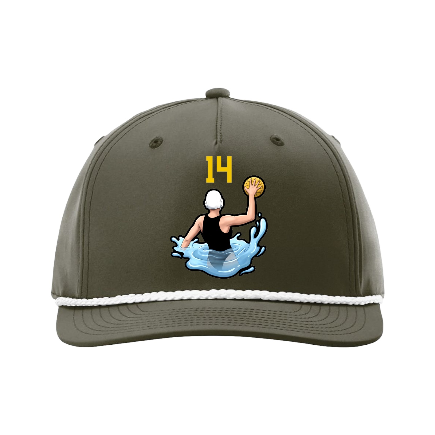 Five-Panel Classic Rope Cap — Number Top in Green