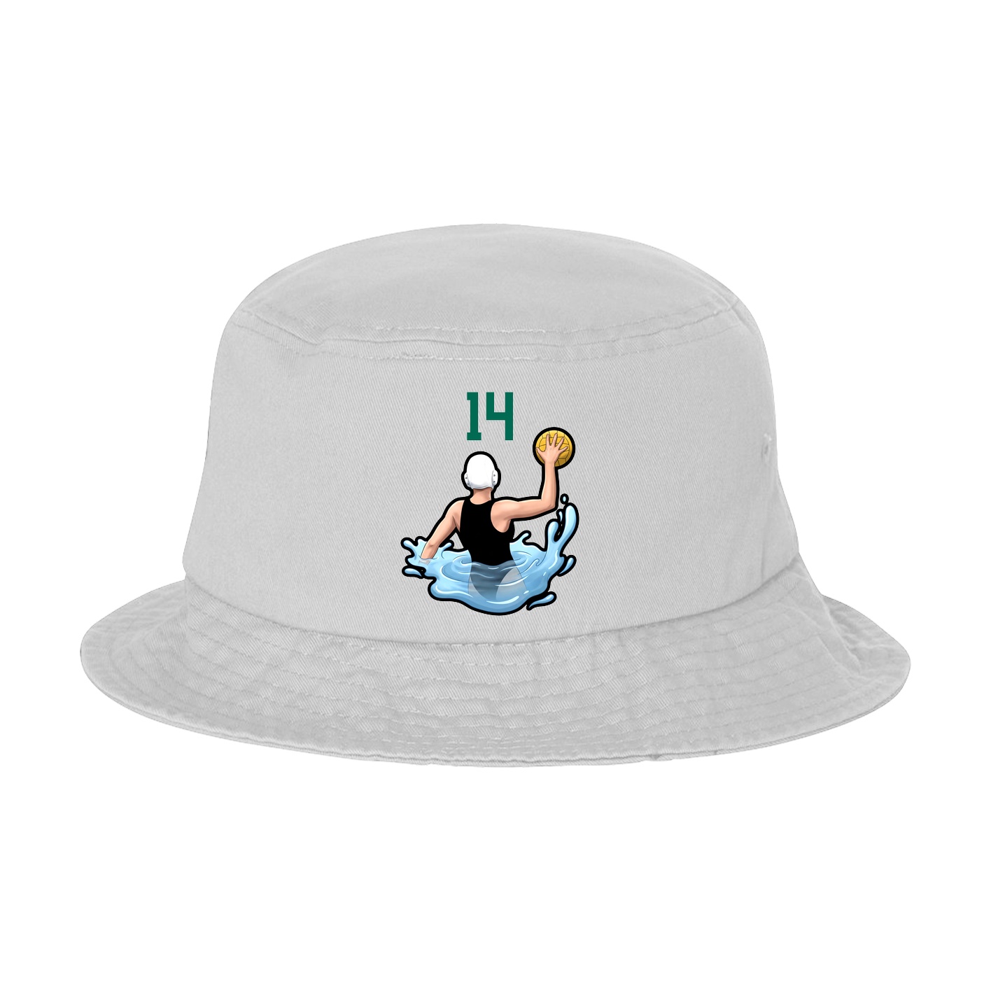 Bucket Cap — Number Top in White