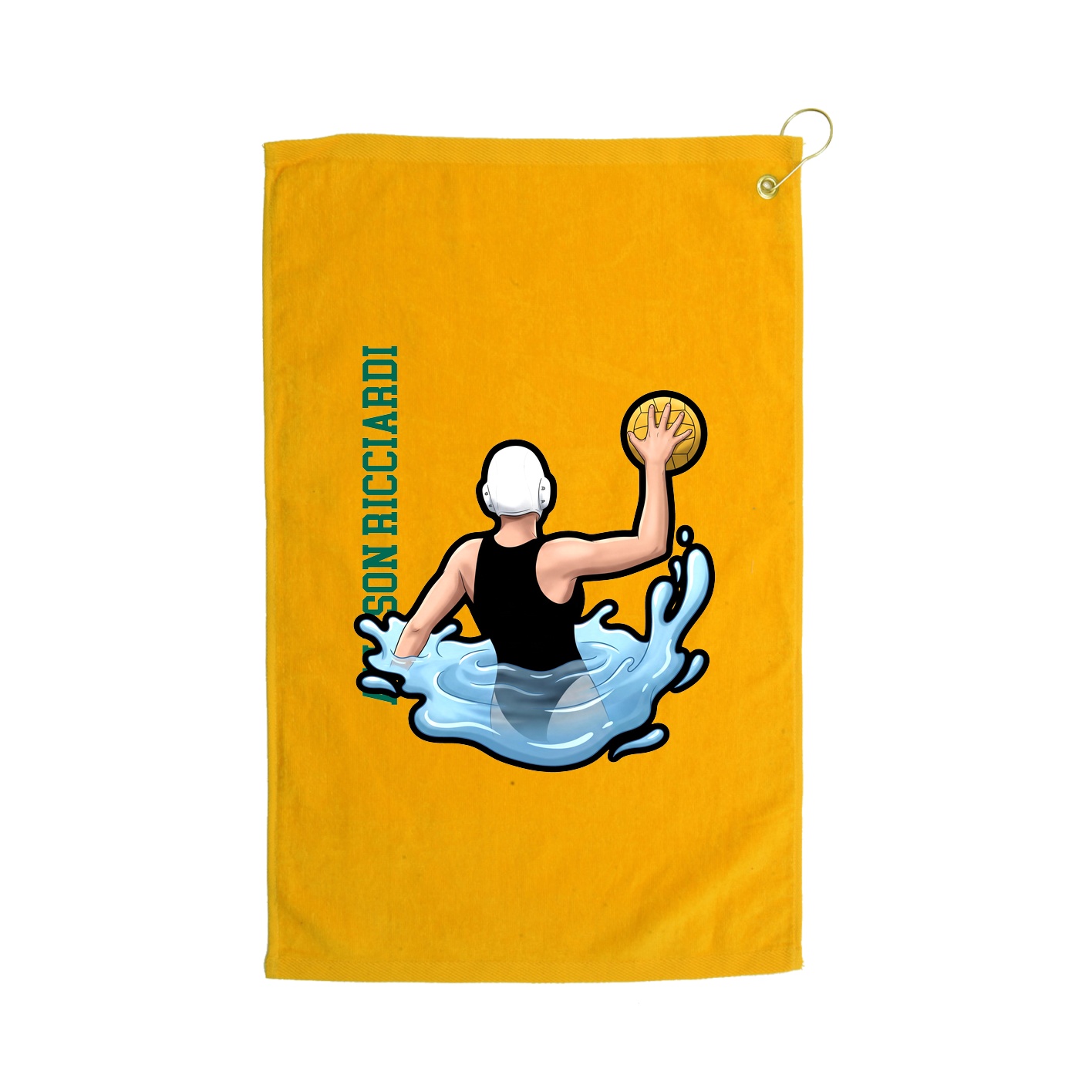Golf Towel — Name Vertical in Gold