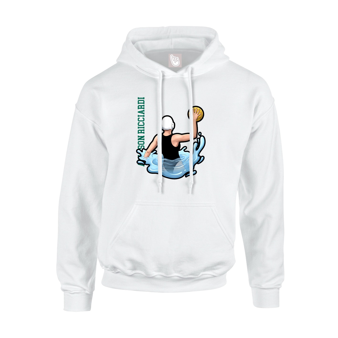 Hoodie — Name Vertical in White