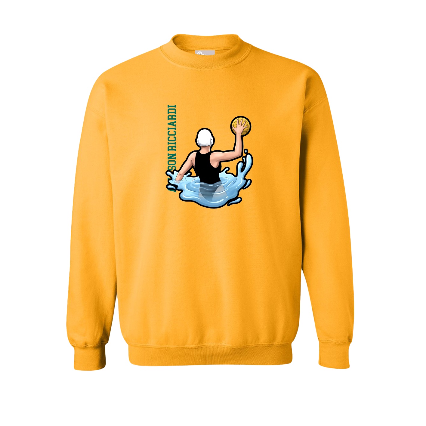 Fleece Crew — Name Vertical in Gold