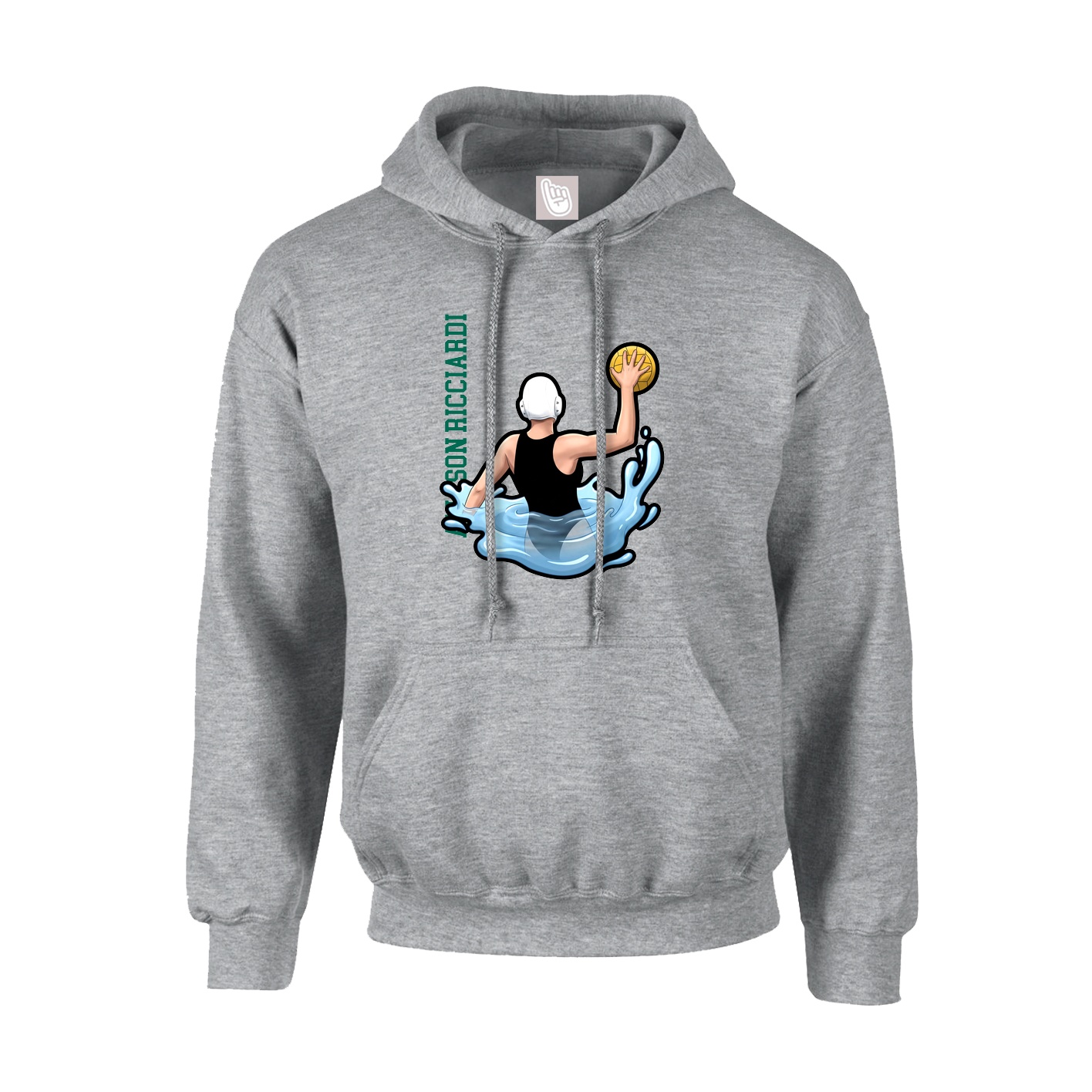 Youth Hoodie — Name Vertical in Grey