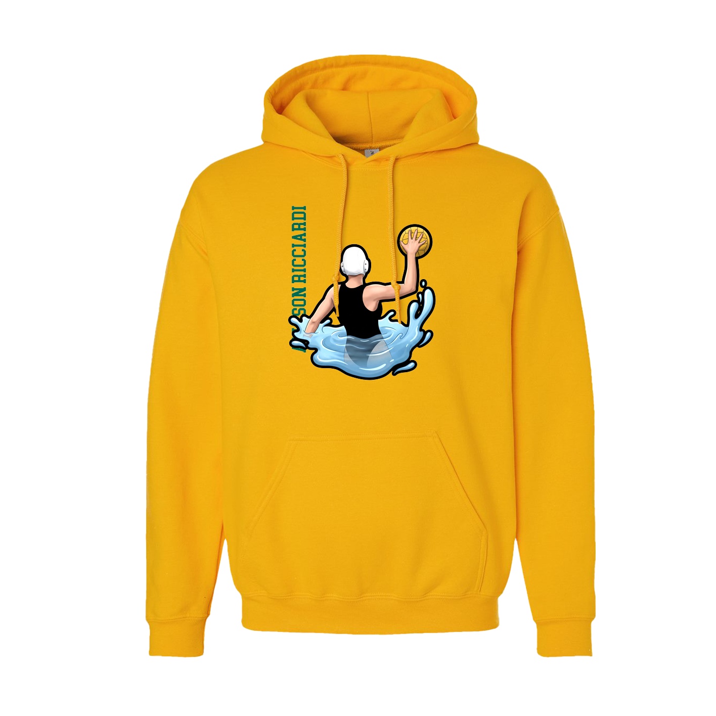Youth Hoodie — Name Vertical in Gold