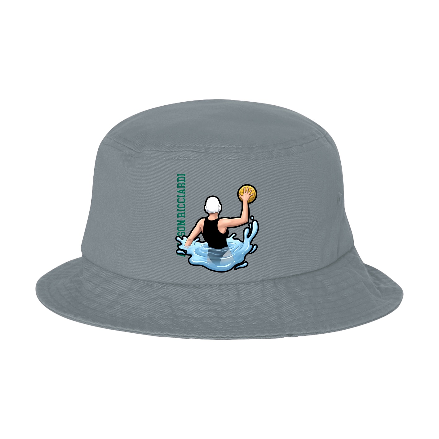 Bucket Cap — Name Vertical in Grey