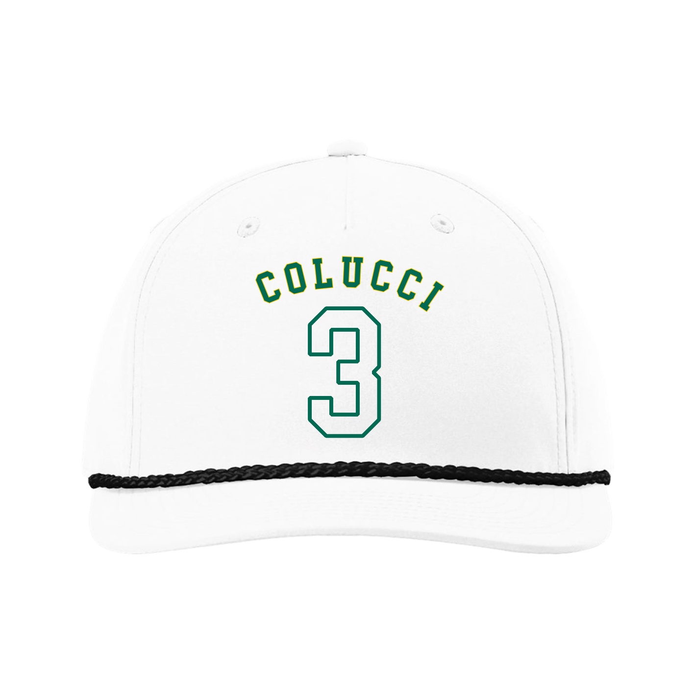 Five-Panel Classic Rope Cap — Shirsey Arch in White