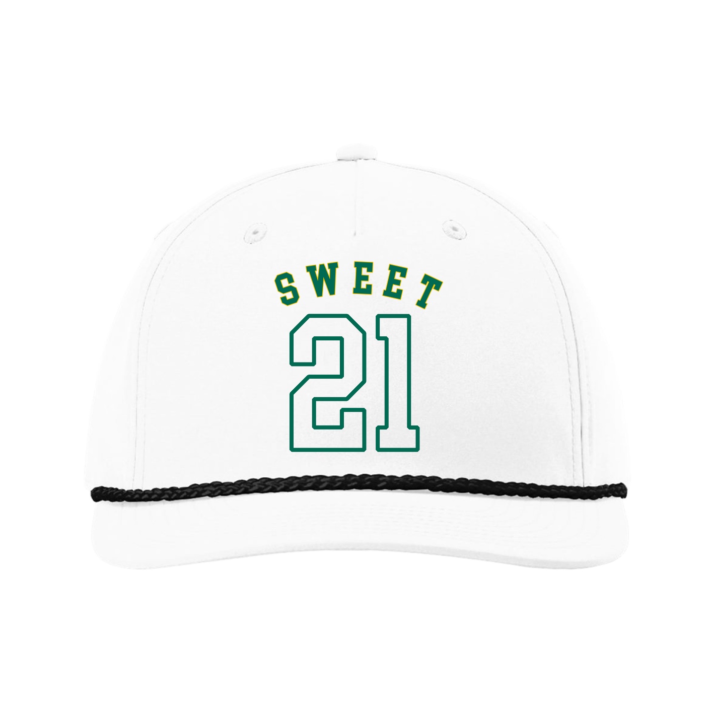Five-Panel Classic Rope Cap — Shirsey Arch in White