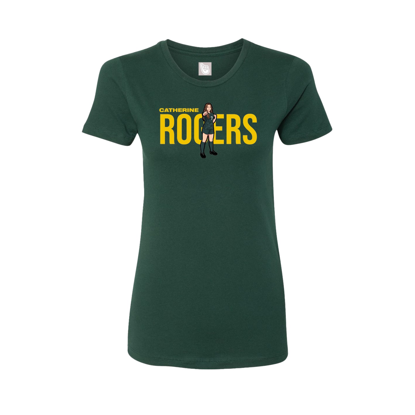 Fitted Women's Tee — Player Name in Green