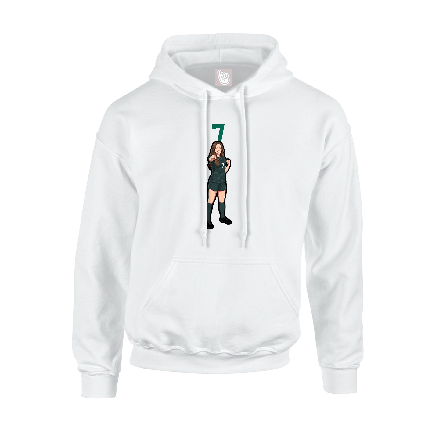 Hoodie — Number Top in White