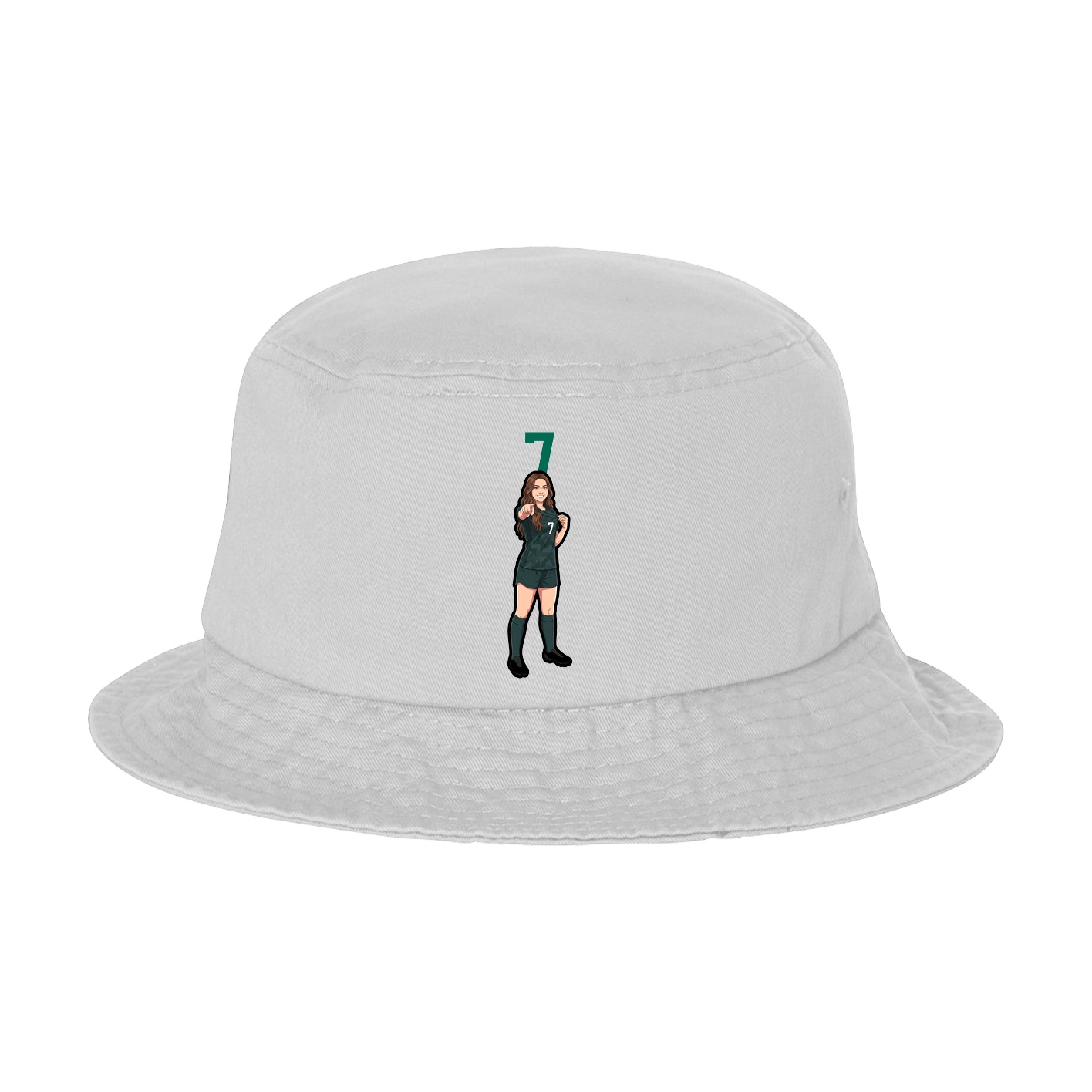 Bucket Cap — Number Top in White