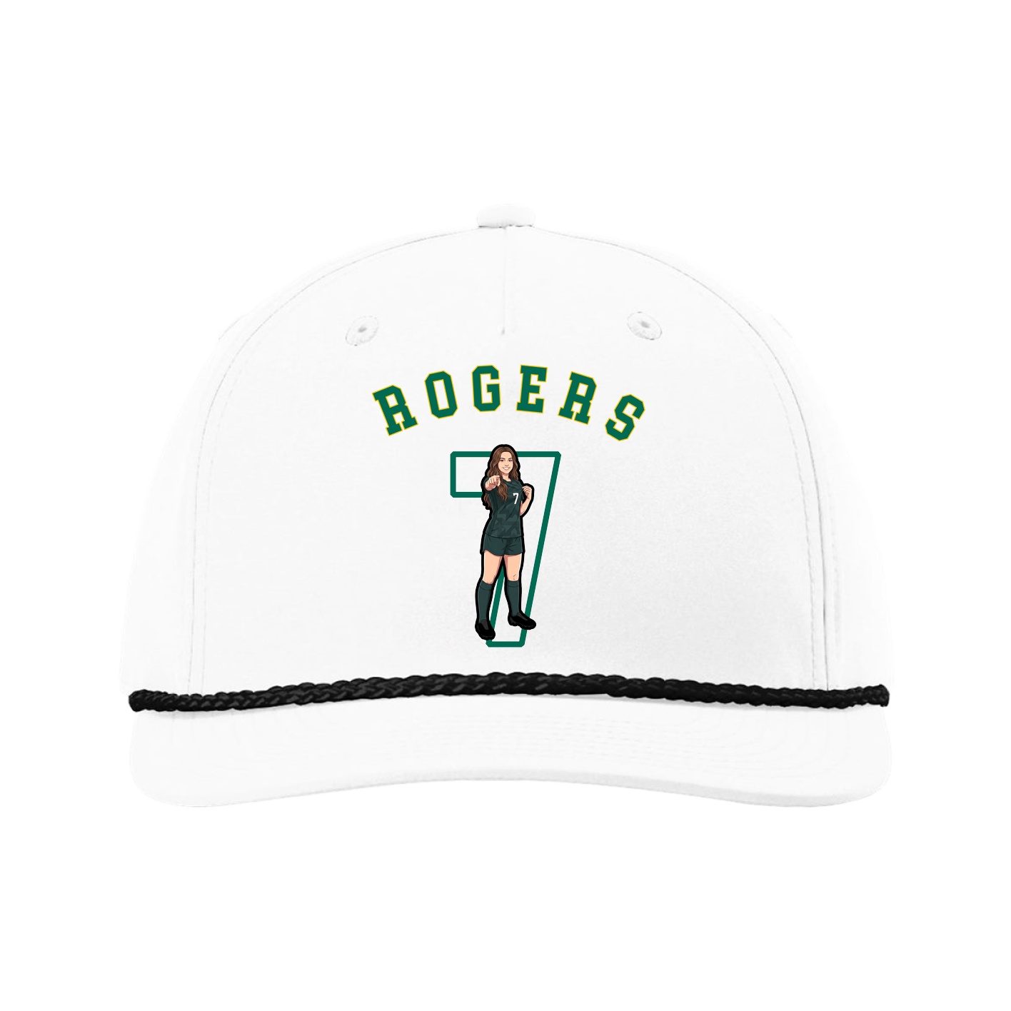 Five-Panel Classic Rope Cap — Shirsey Arch in White