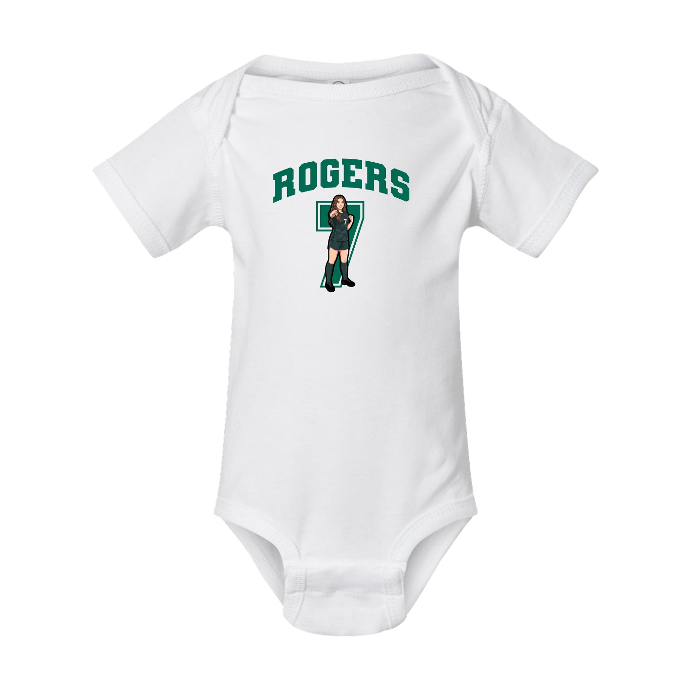Baby Onesie — Number in White