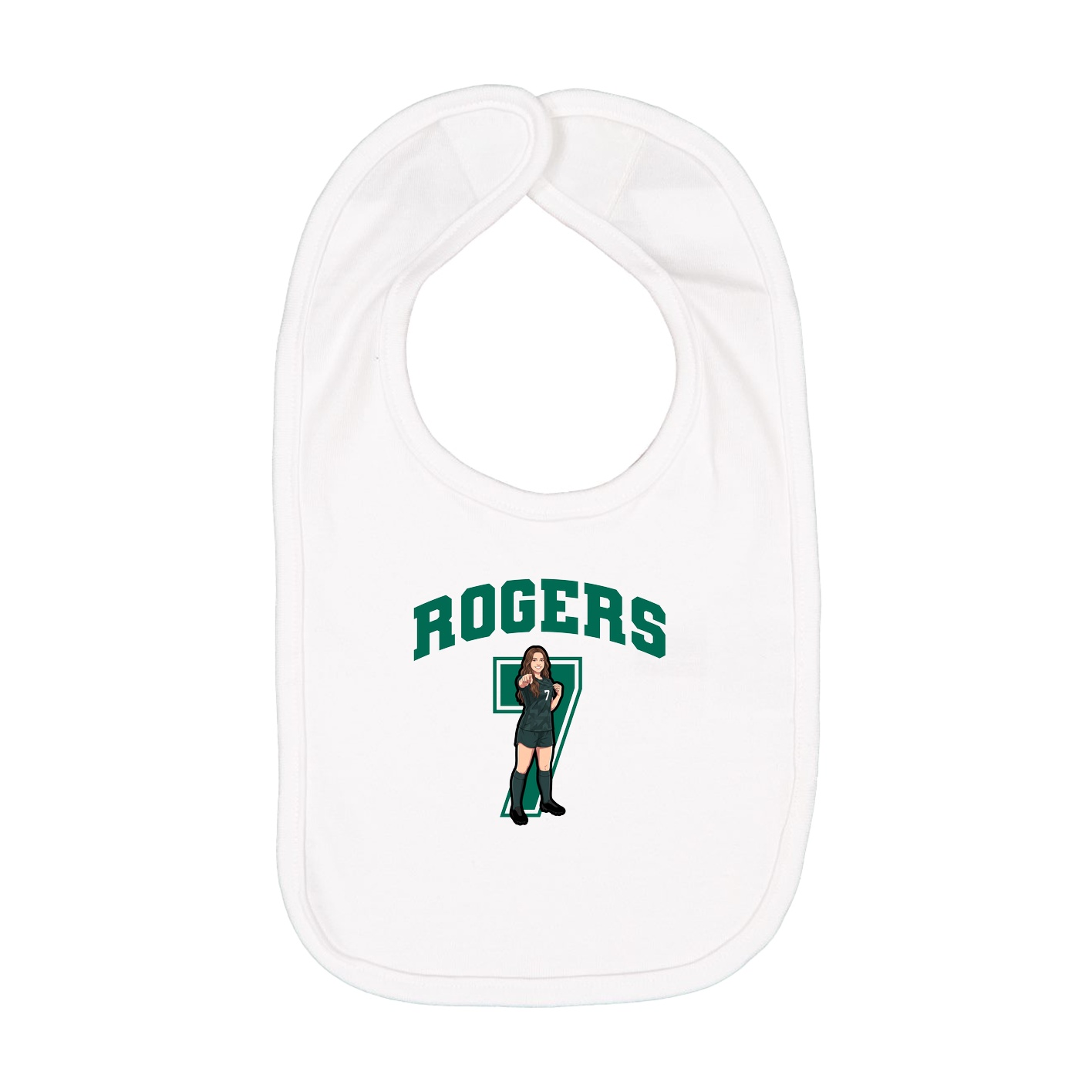 Infant Bib — Number in White