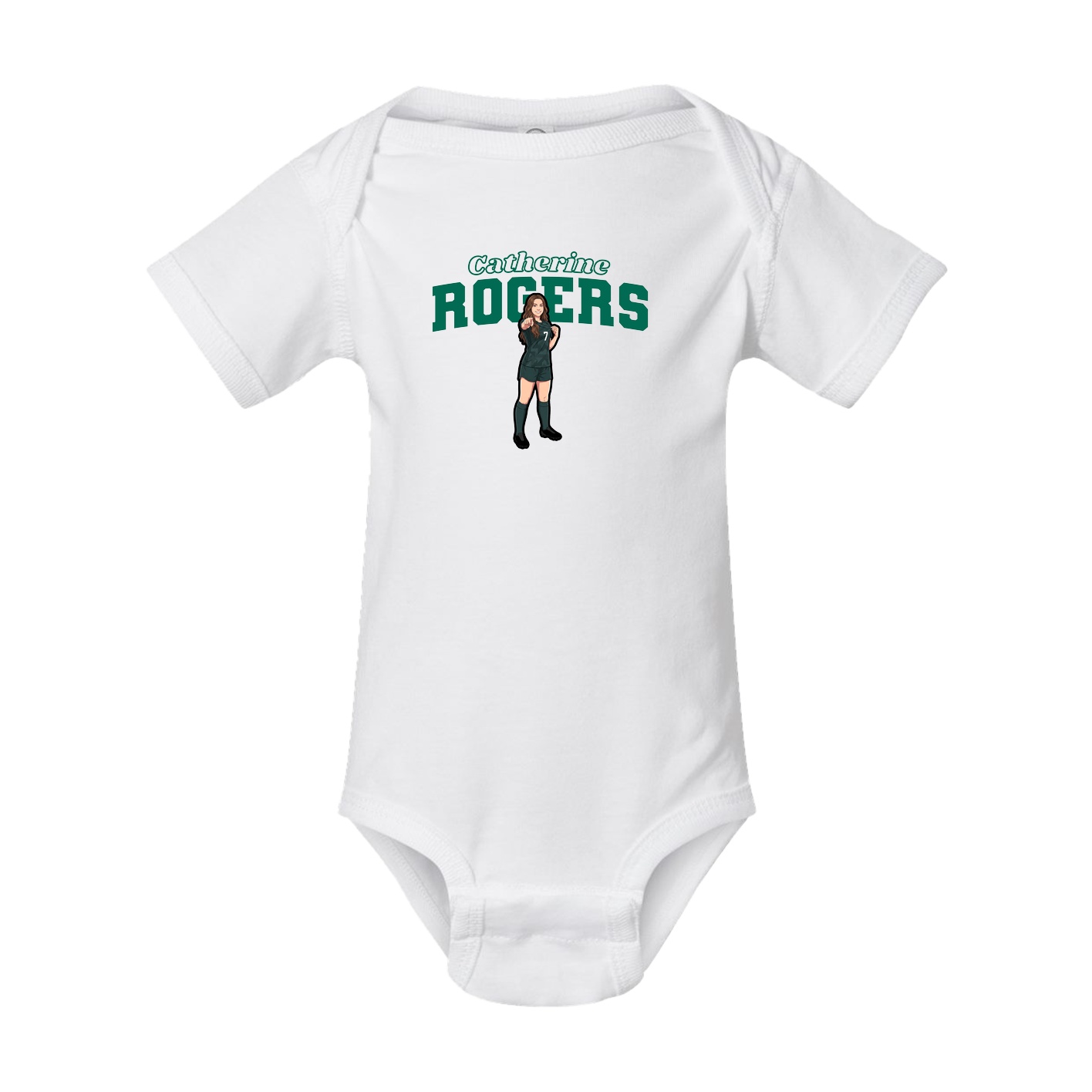 Baby Onesie — Name Arch in White