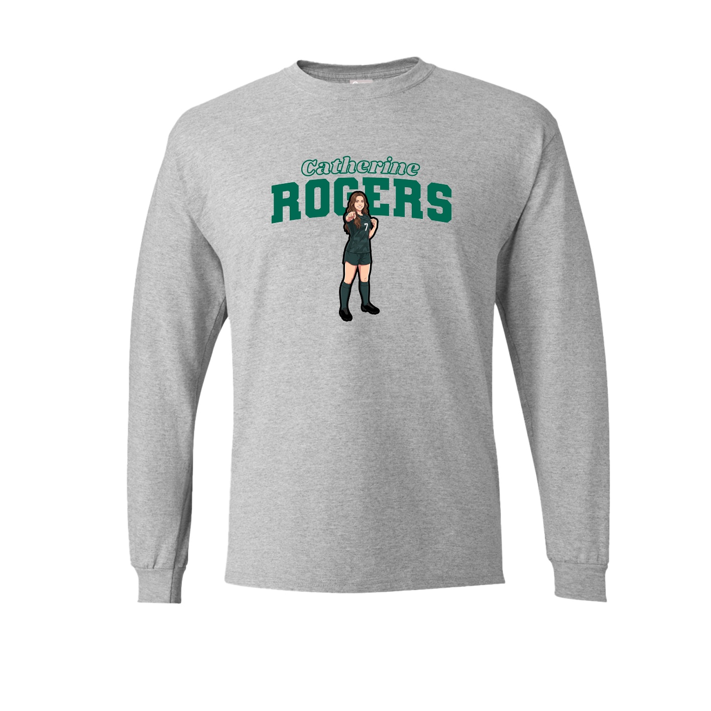 Long Sleeve Tee — Name Arch in Grey