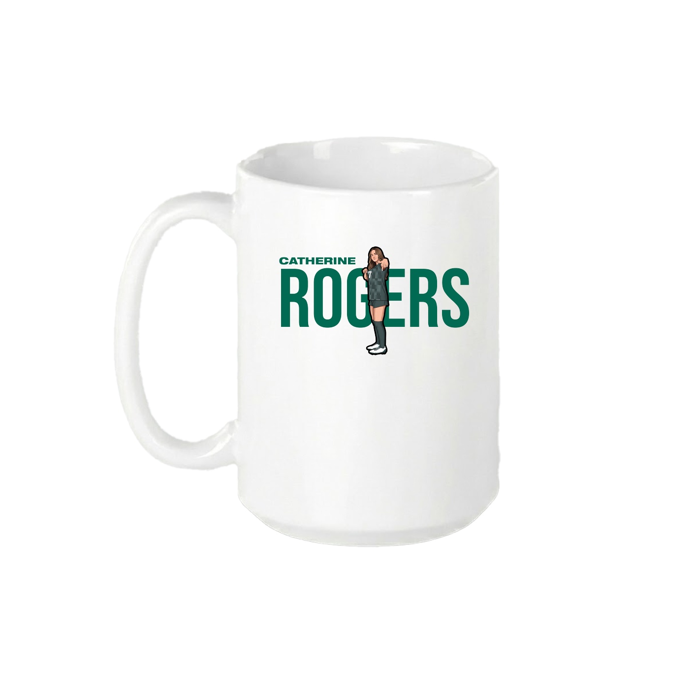 15oz Coffee Mug — Player Name in White