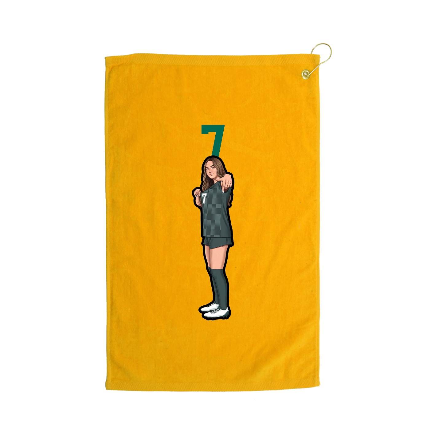 Golf Towel — Number Top in Gold