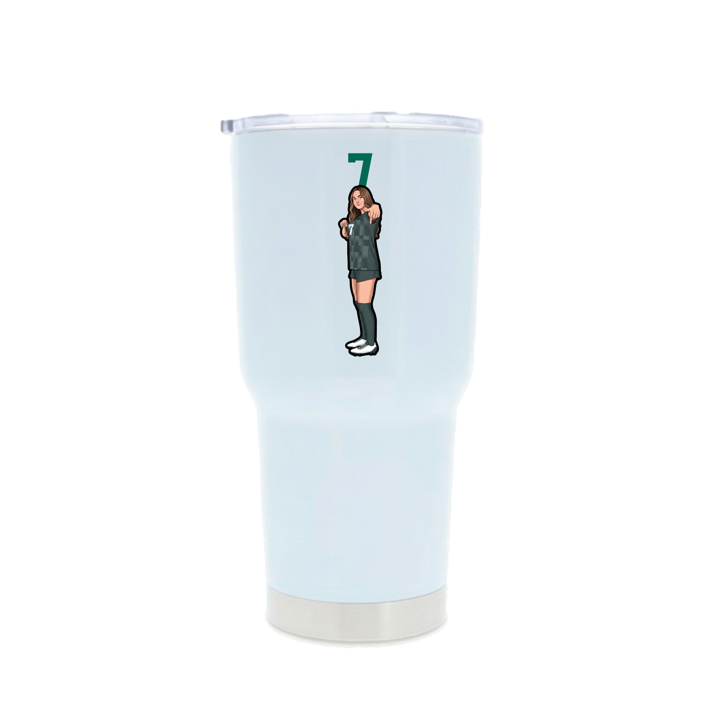30oz Stainless Steel Tumbler — Number Top in White