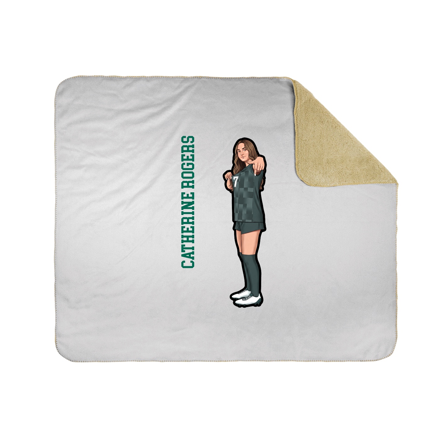 Throw Blanket — Name Vertical in White