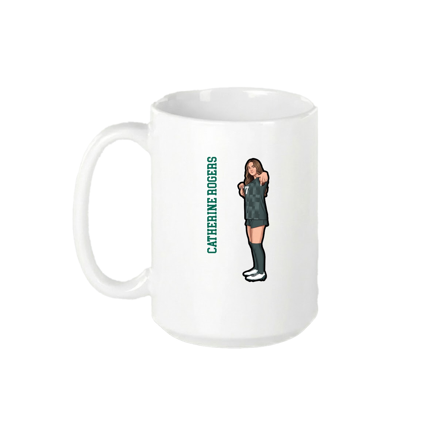 15oz Coffee Mug — Name Vertical in White