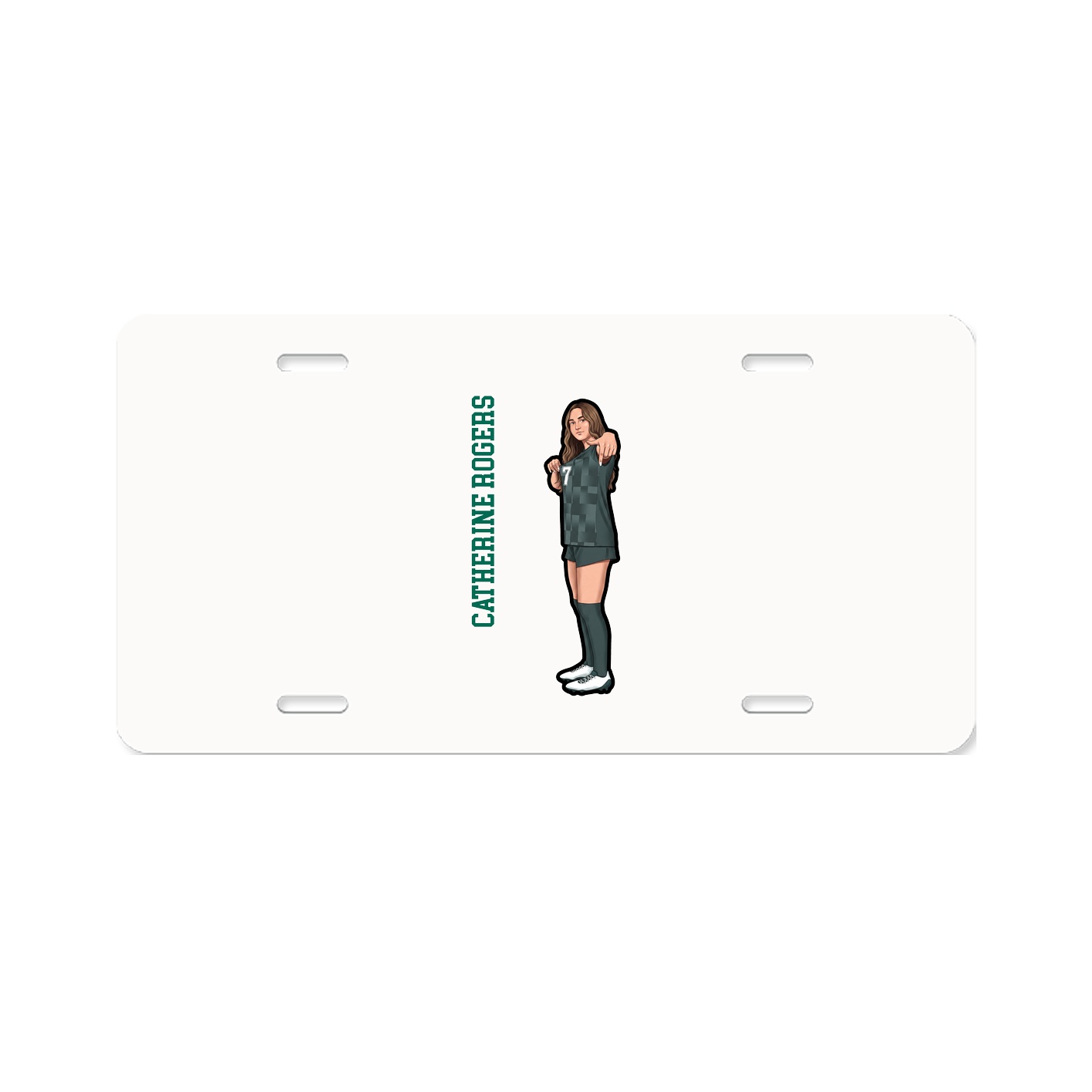 License Plate — Name Vertical in Classic