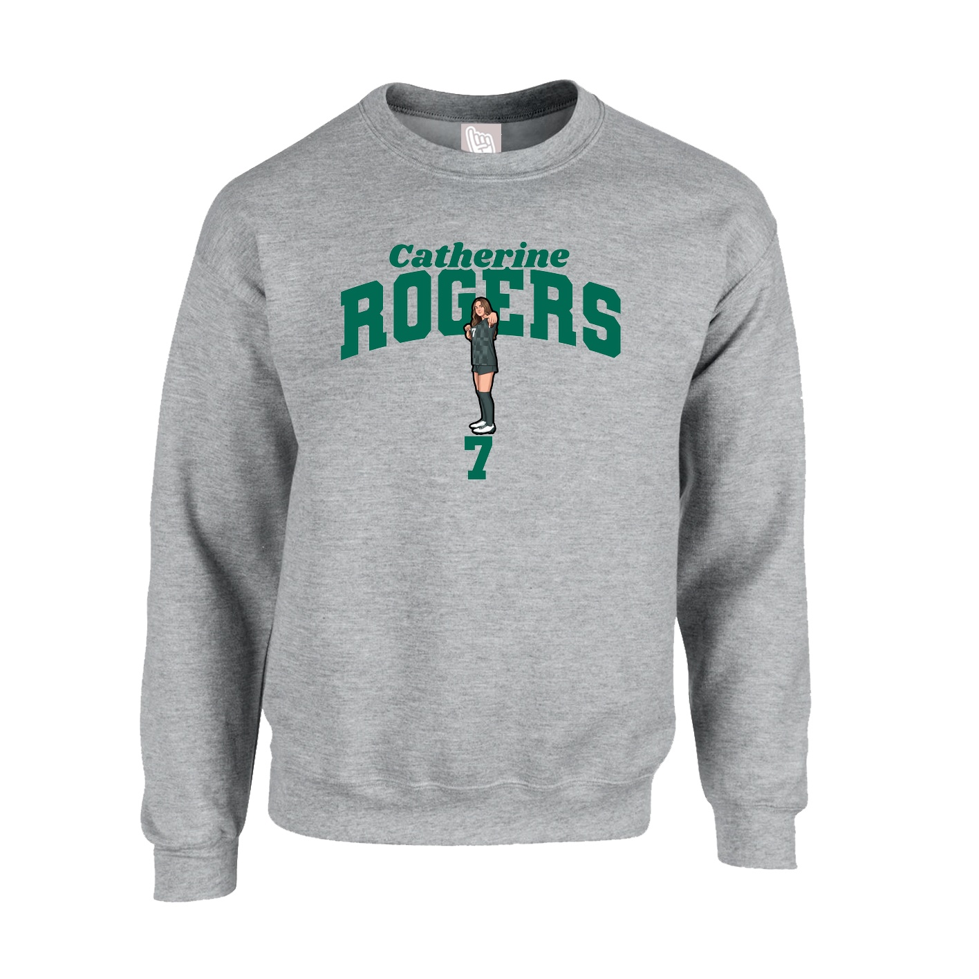 Fleece Crew — Signature Arch in Grey