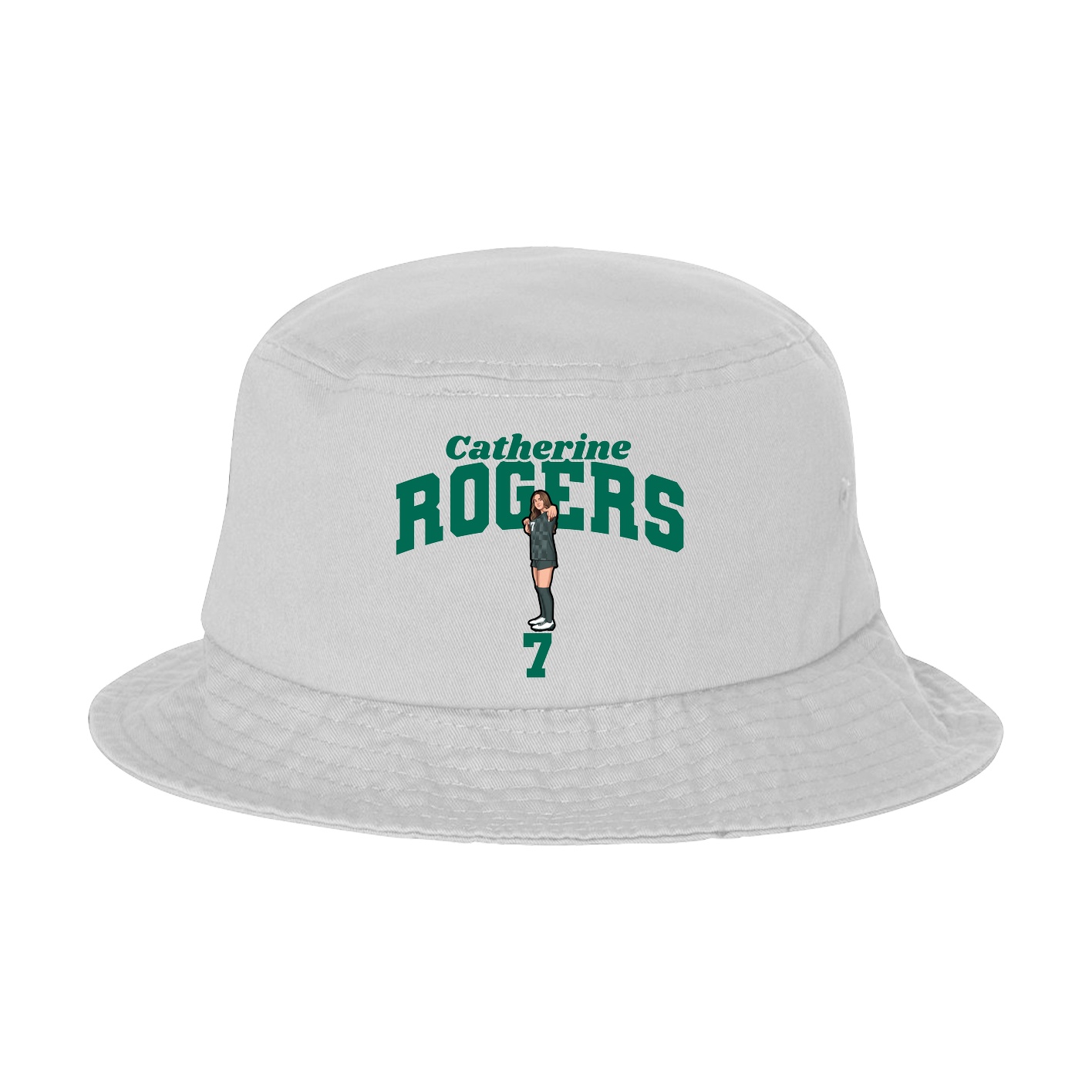 Bucket Cap — Signature Arch in White