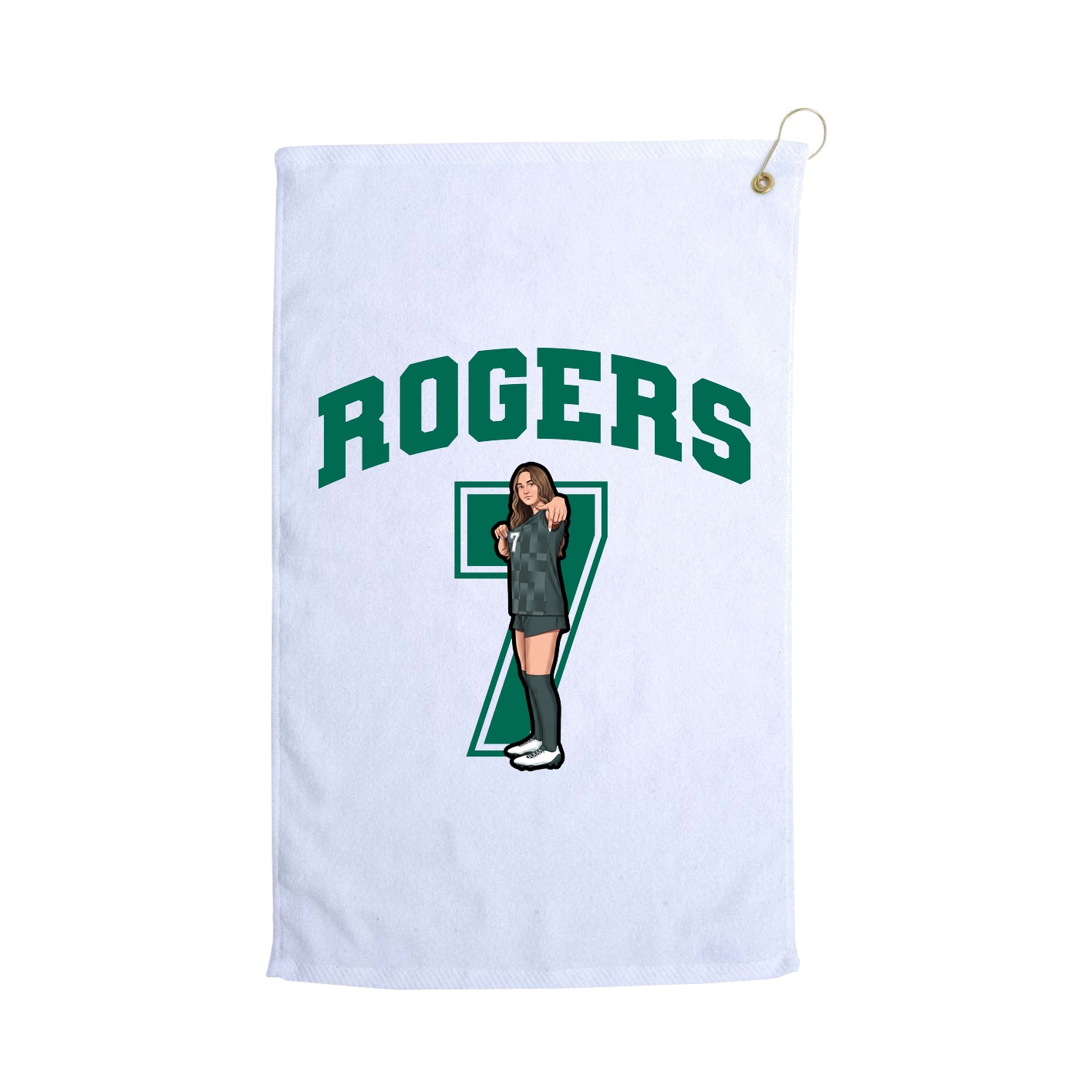 Golf Towel — Number in White