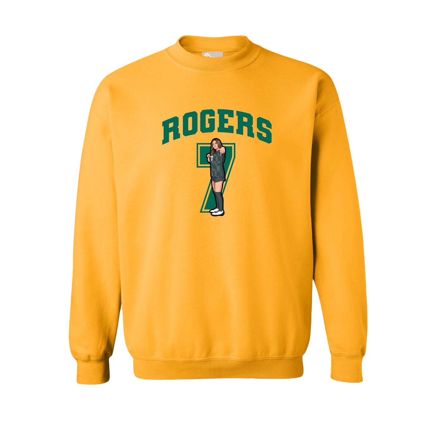 Fleece Crew — Number in Gold