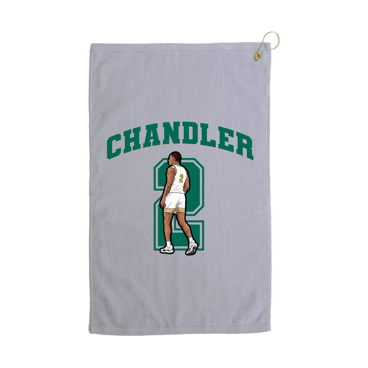 Golf Towel — Number in Grey
