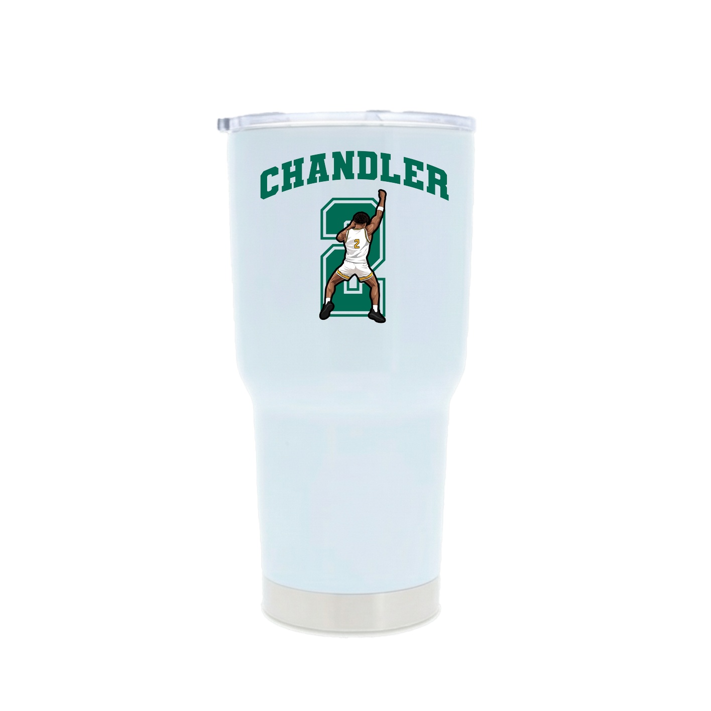 30oz Stainless Steel Tumbler — Number in White