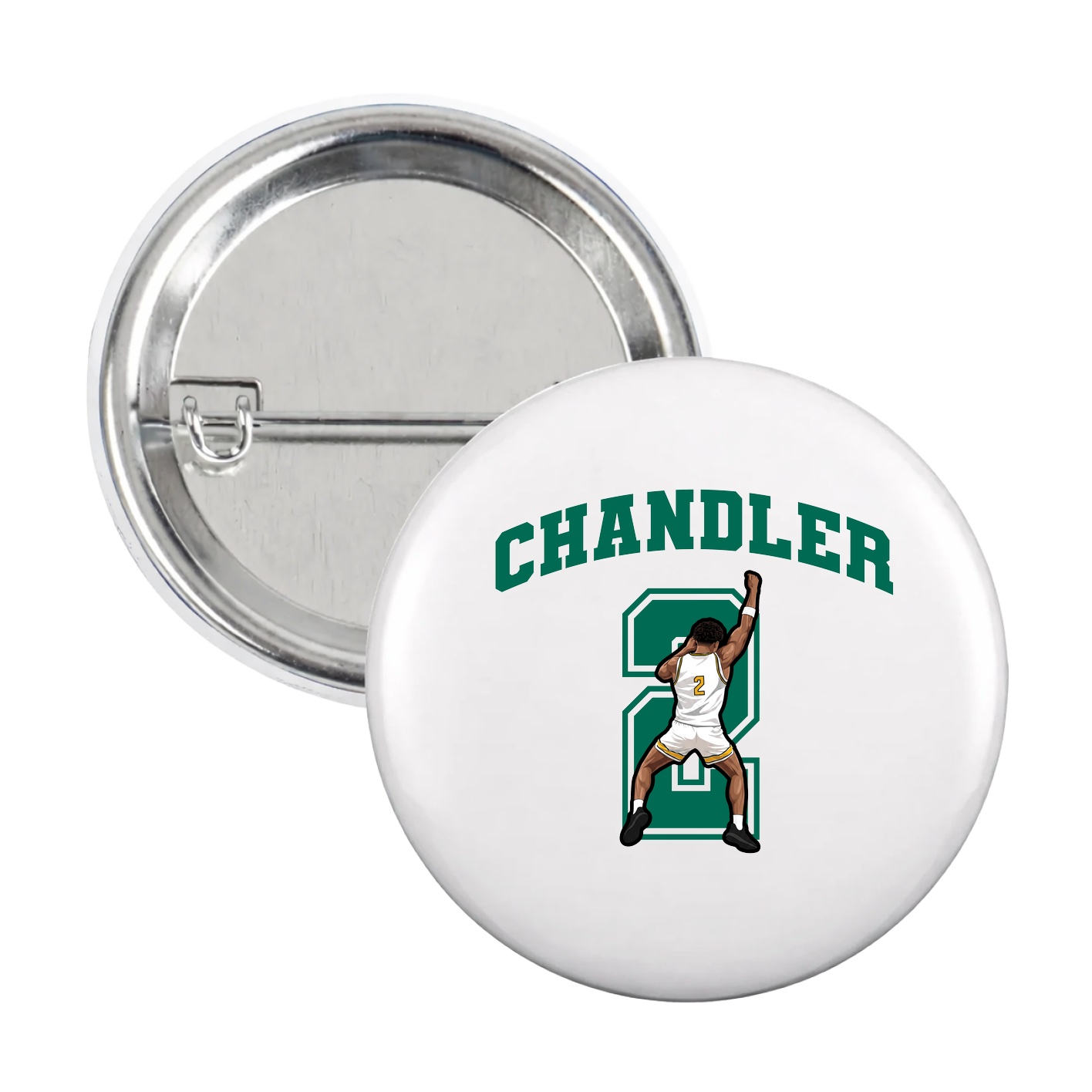 Game Day Button — Number in White