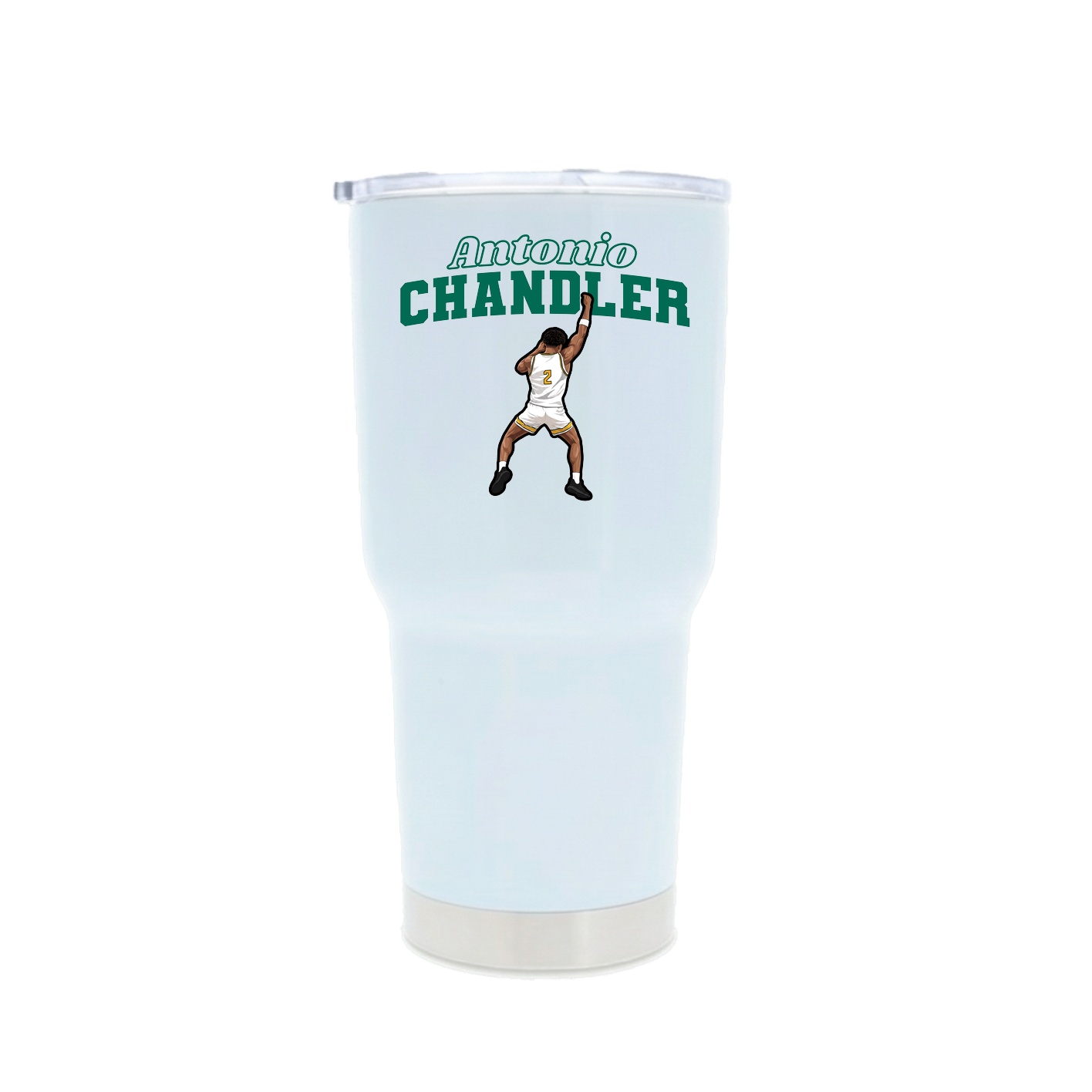 30oz Stainless Steel Tumbler — Name Arch in White