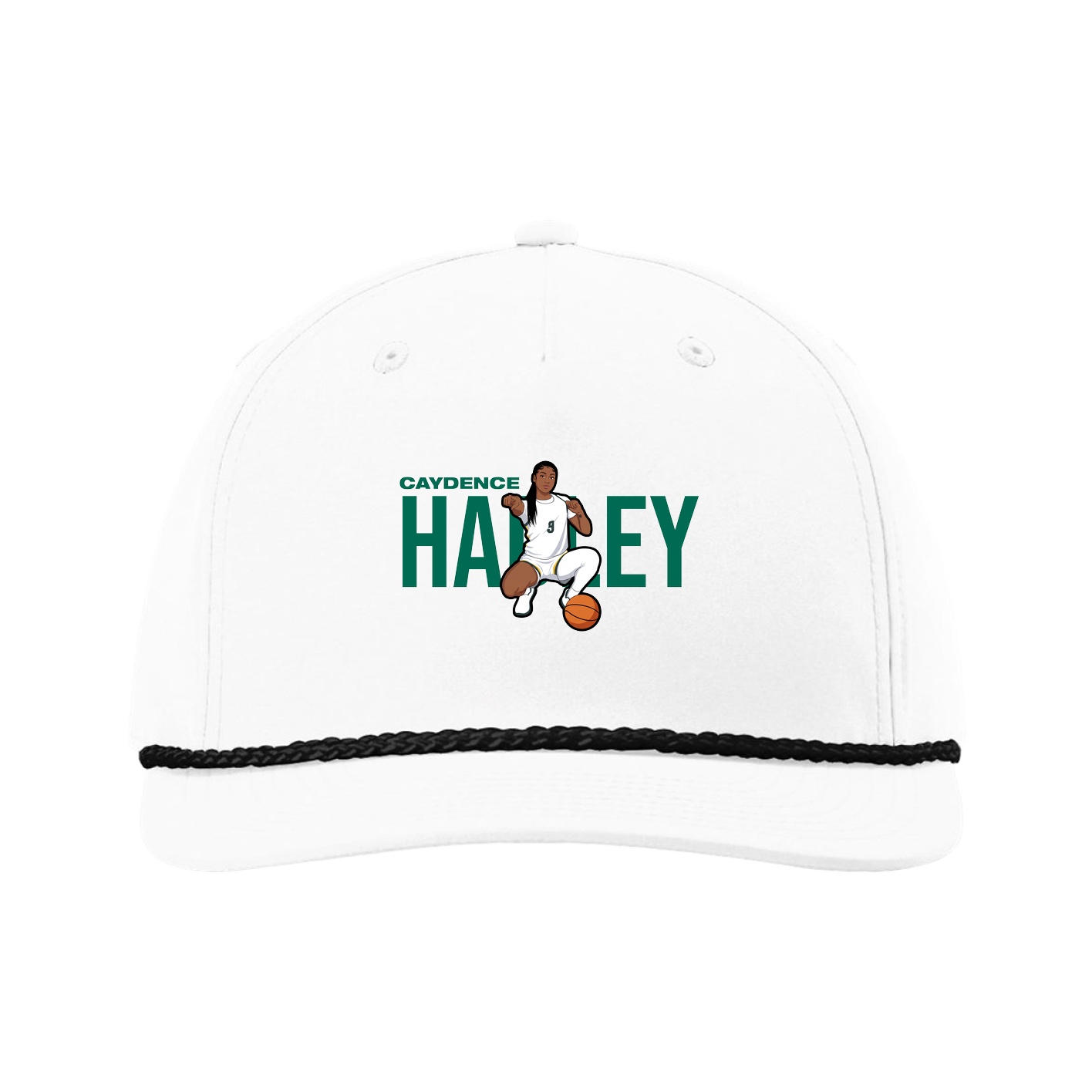Five-Panel Classic Rope Cap — Player Name in White