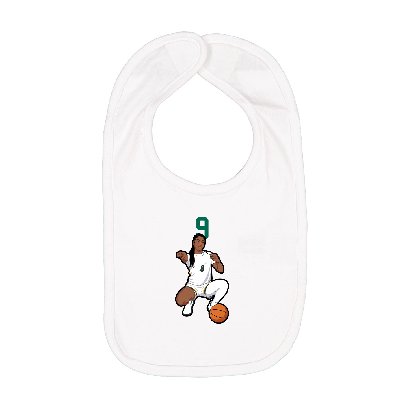Infant Bib — Number Top in White