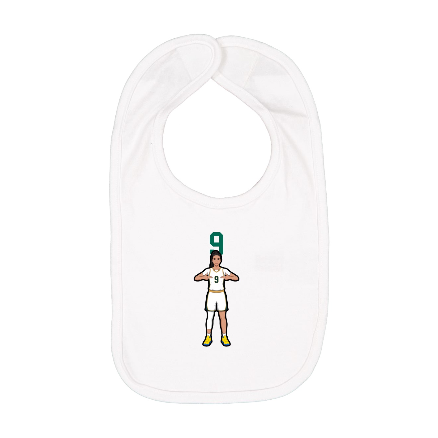 Infant Bib — Number Top in White