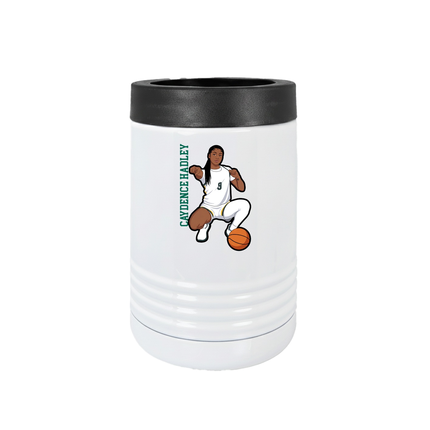 Beverage Holder — Name Vertical in White