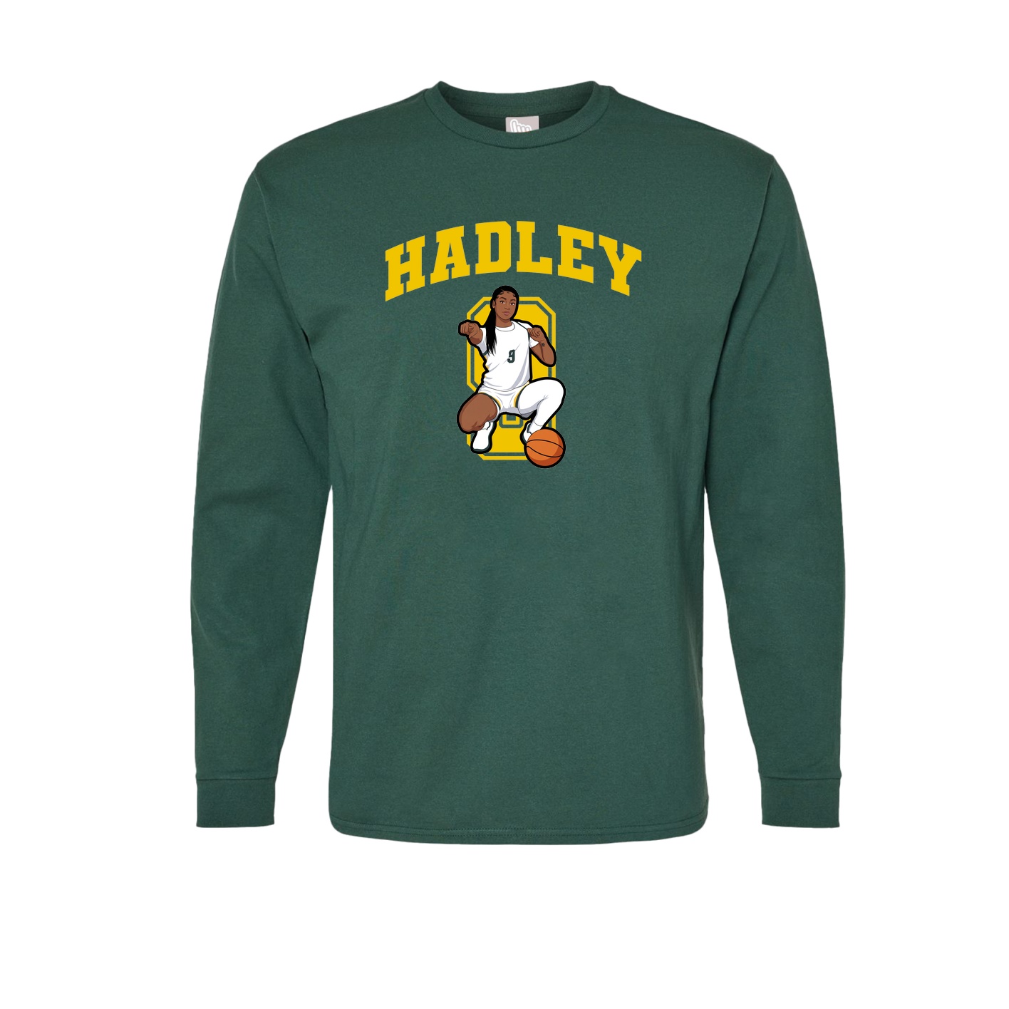 Long Sleeve Tee — Number in Green