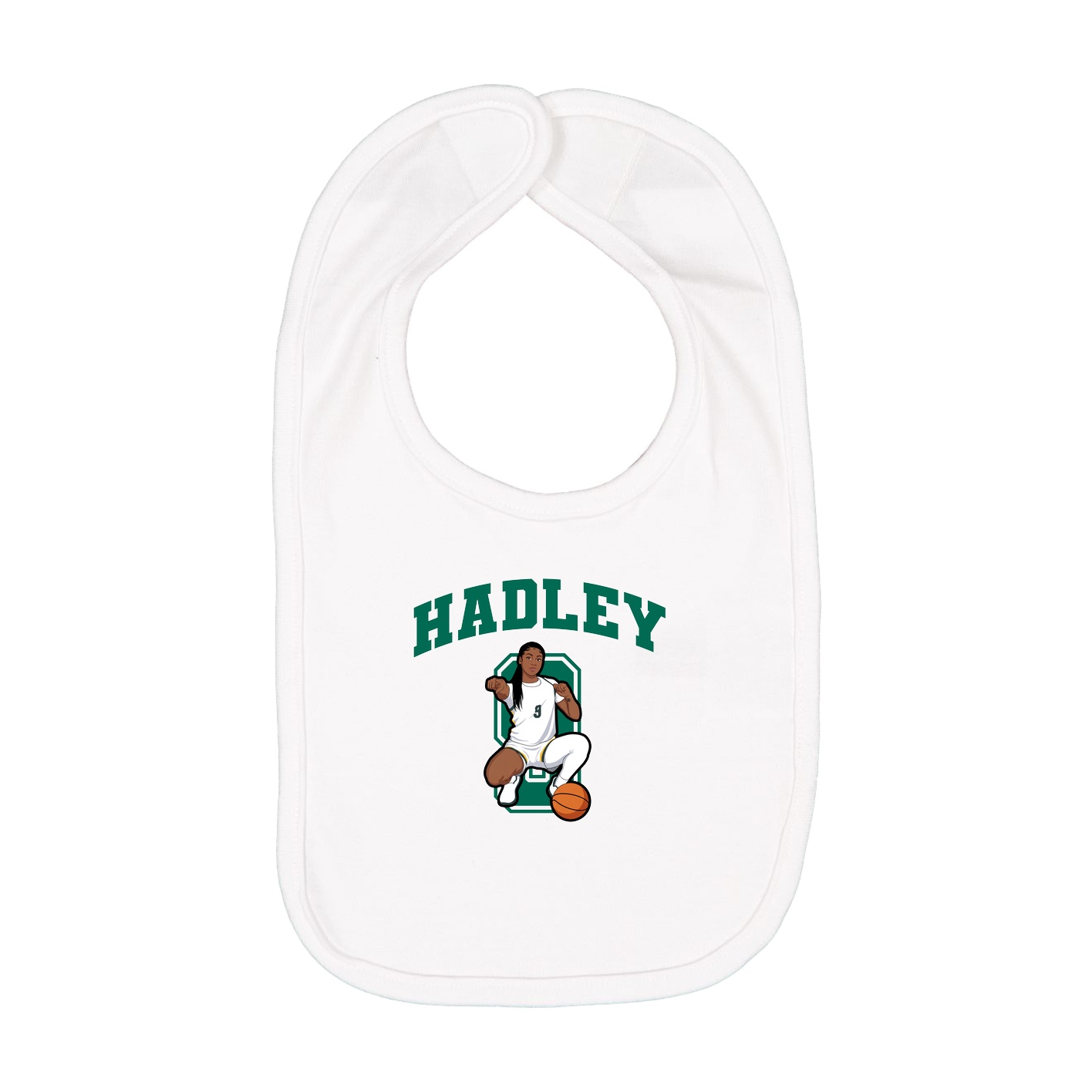 Infant Bib — Number in White