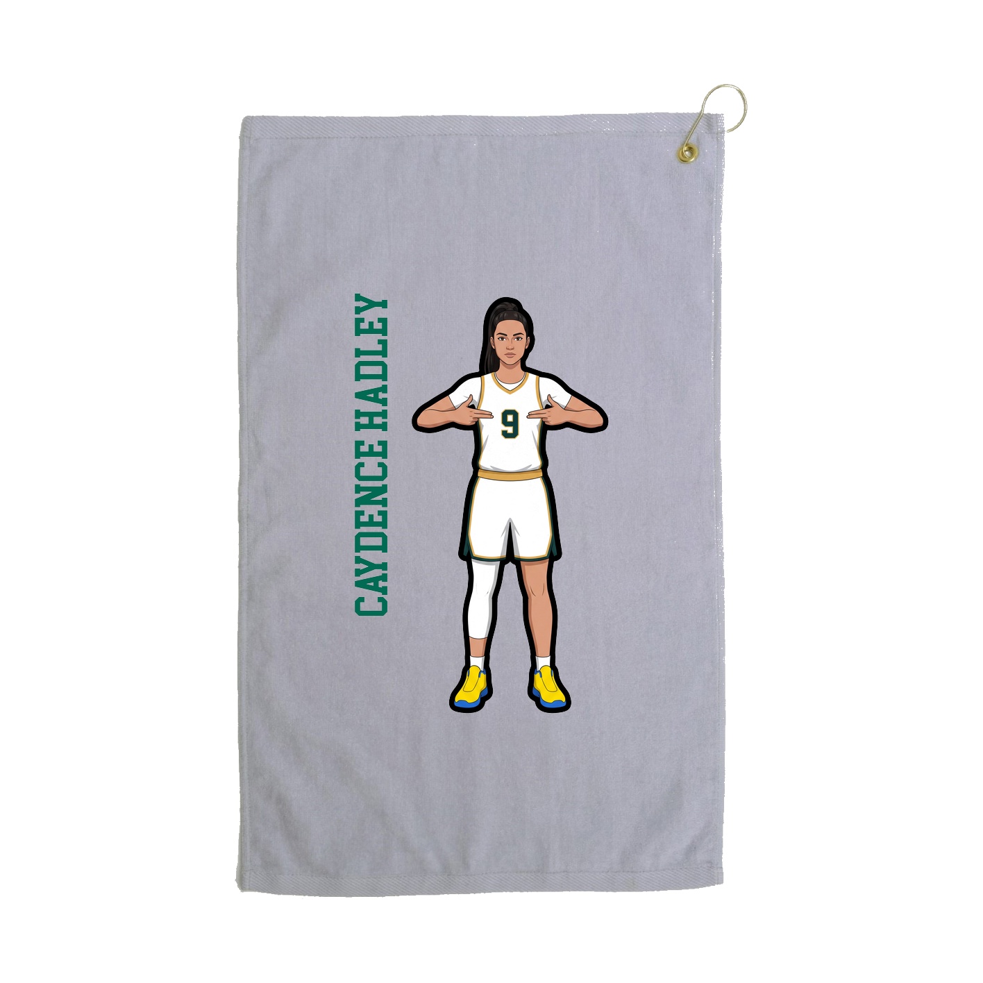 Golf Towel — Name Vertical in Grey