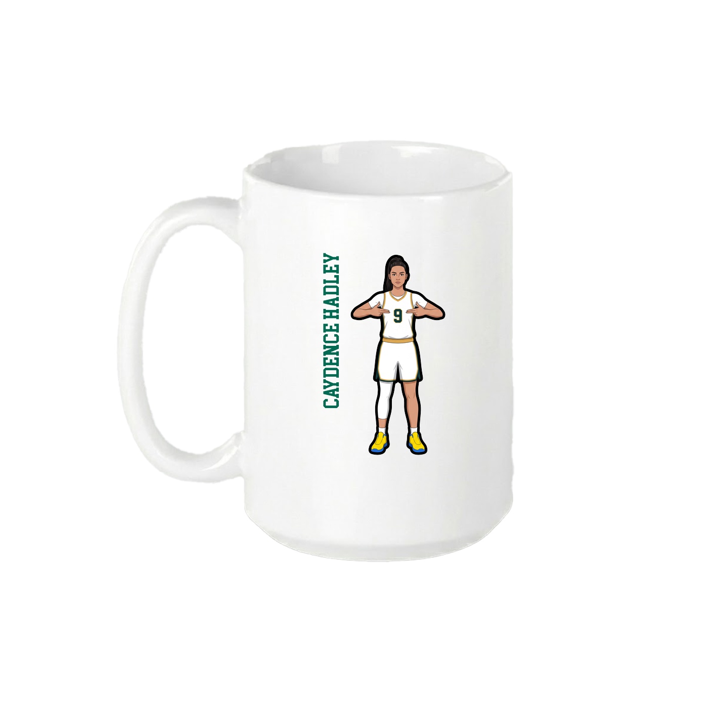 15oz Coffee Mug — Name Vertical in White