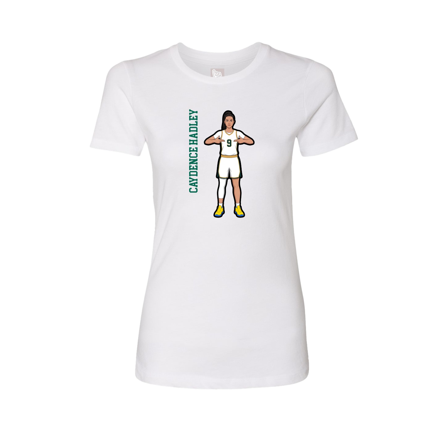 Fitted Women's Tee — Name Vertical in White