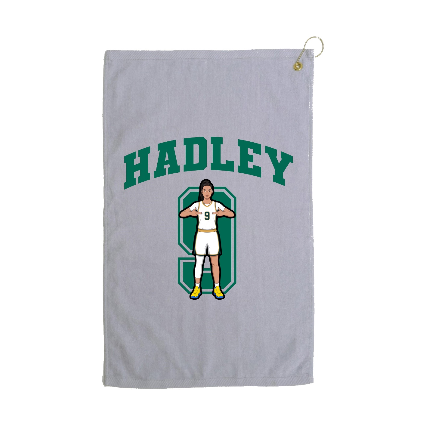 Golf Towel — Number in Grey