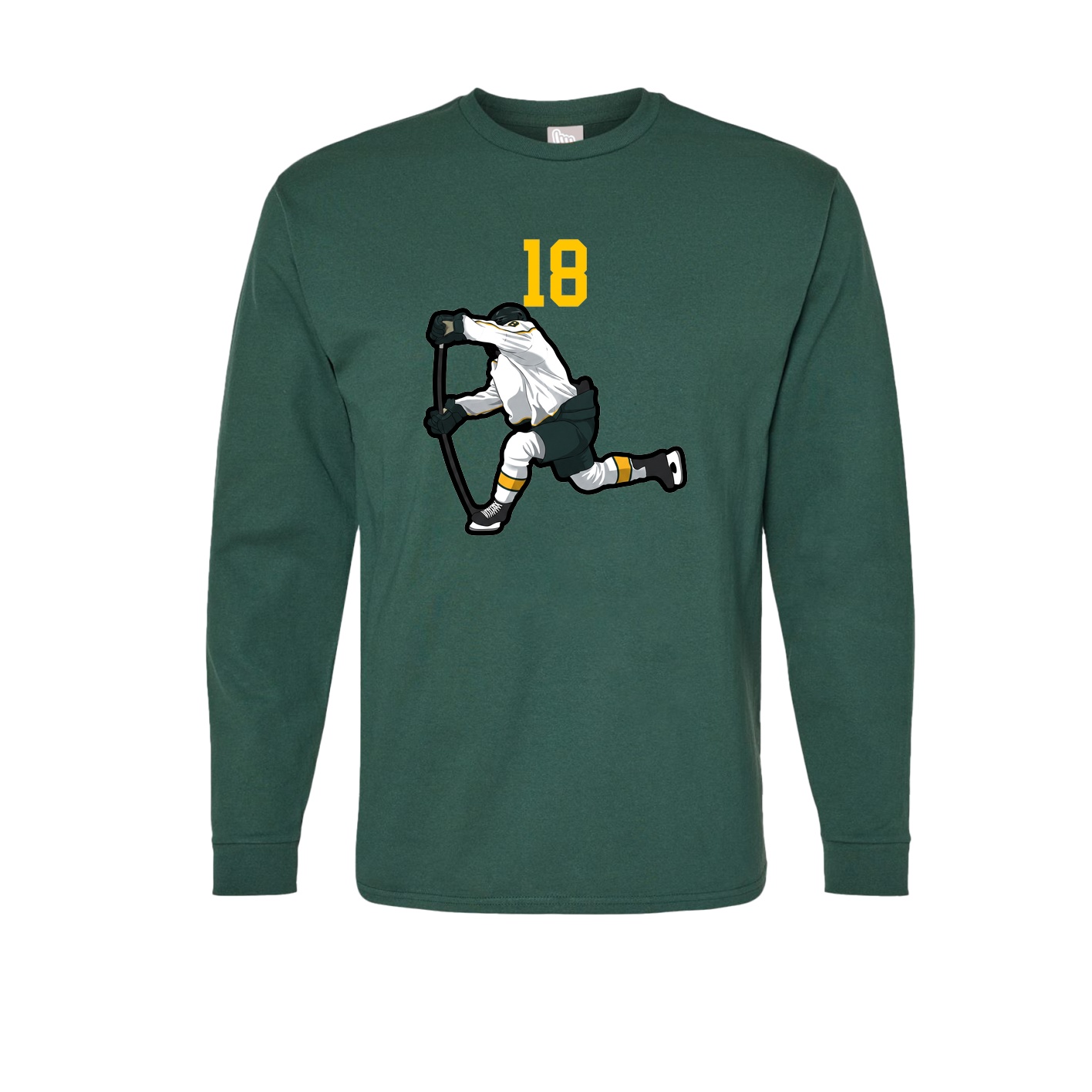 Long Sleeve Tee — Number Top in Green